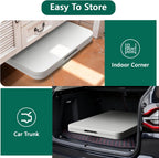 6ft Folding Table, Foldable Picnic Table Portable Table for Indoor Outdoor Use Heavy Duty Plastic Table Camping Table with Carry Handle for Party, BBQ, White
