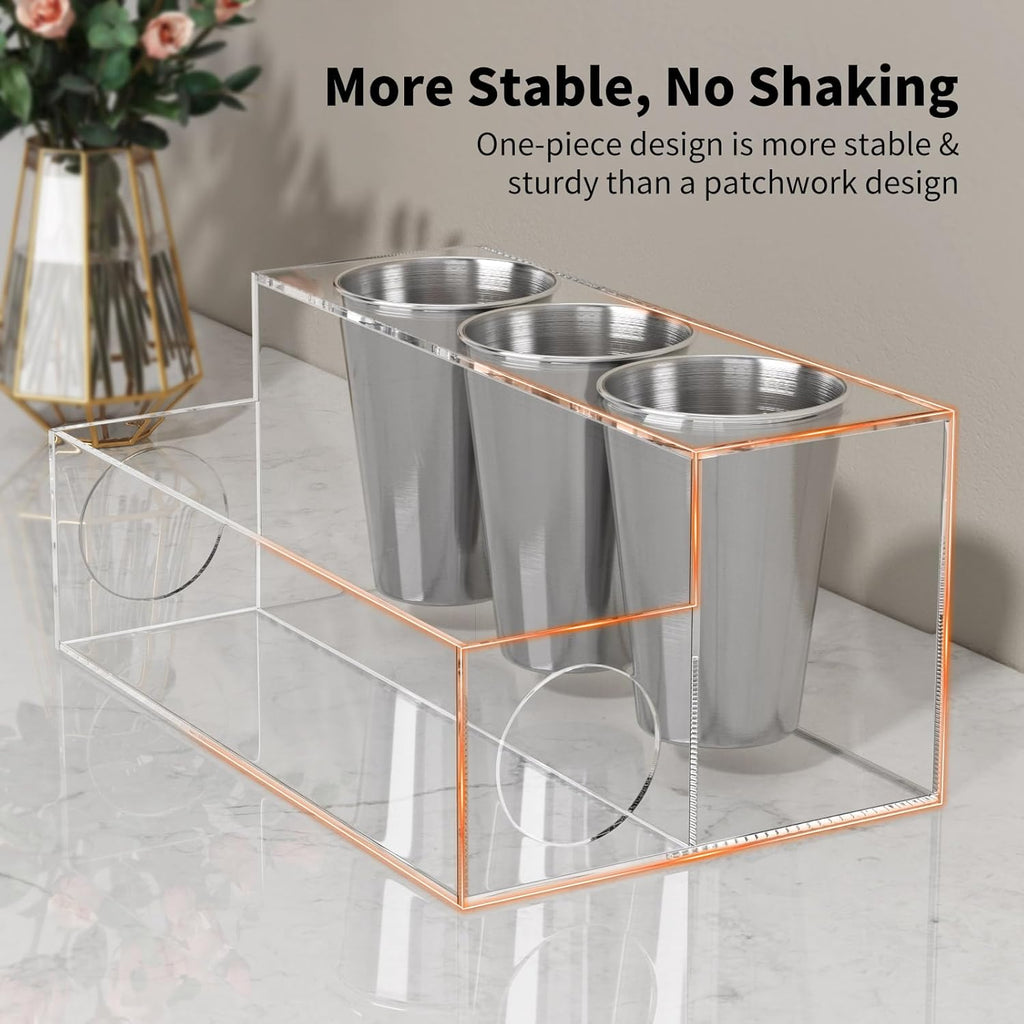 NIUBEE Hair Tool Organizer, Clear Acrylic Hair Dryer and Styling Organizer, Bathroom Countertop Blow Dryer Holder, Vanity Caddy Storage Stand for Accessories, Makeup, Toiletries