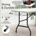 Rewing 6FT Folding Table Heavy Duty 180cm White Table With Carry Handle For All Occasions - 150kg Capacity - For Wedding, Office, Garden, Camping