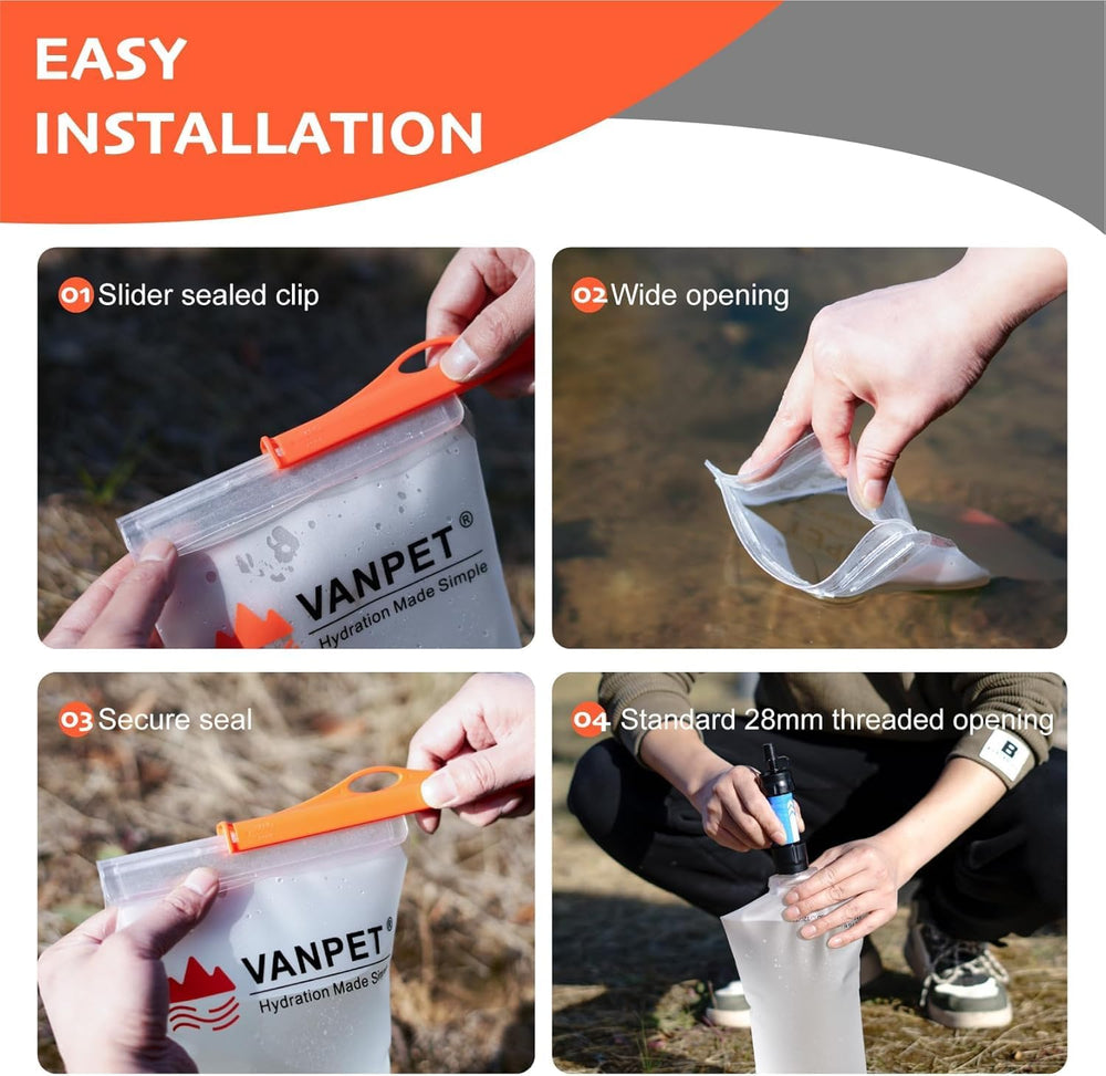 Upgrade Water Bag 2L Compatible with Sawyer Squeeze Water Filter, Durable TPU...