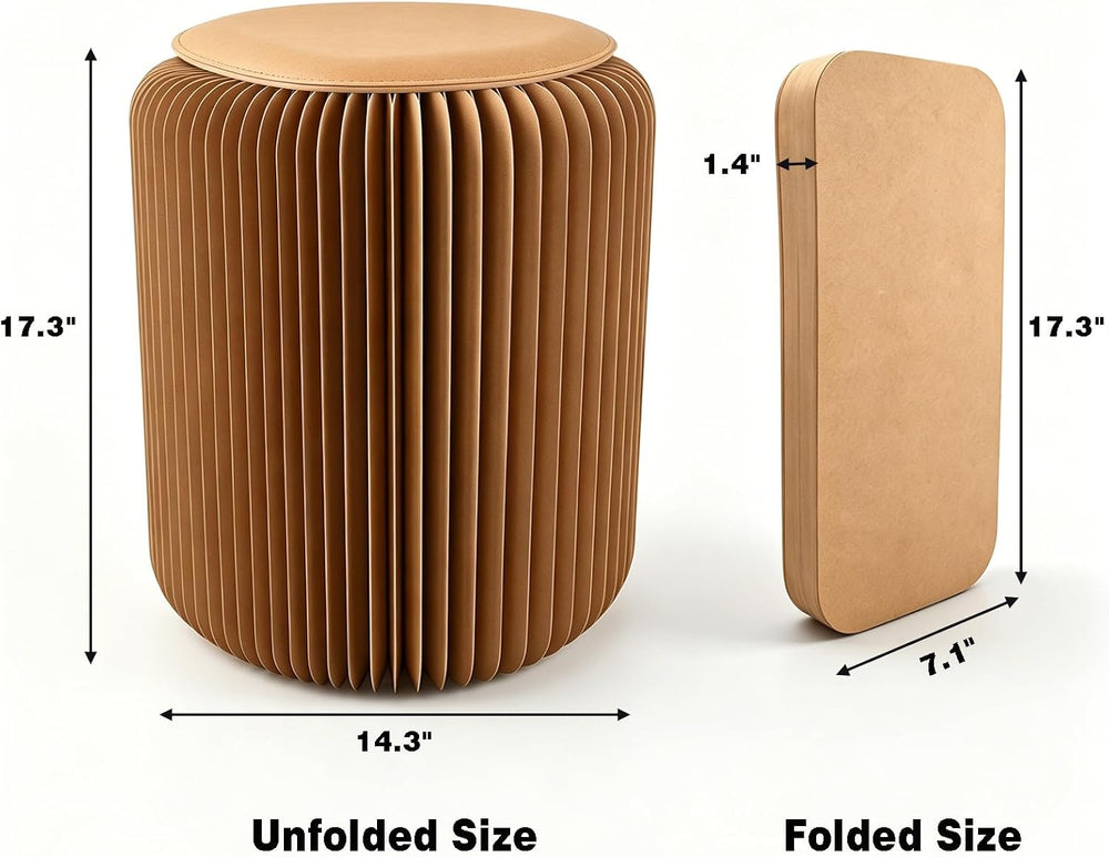 17 Inch Folding Paper Stool, 660lb Load Kraft Honeycomb Structure, 1.2" ...