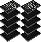 10 Pcs Velvet Stackable Jewelry Tray Showcase Display Jewelry Organizer Tray for Drawers Countertop, Empty Plate for Necklace, Ring, Bracelet Organizing, and Earring Storage Display (Black)