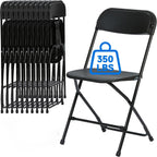 30 PCS Plastic Folding Chair, Portable Commercial Chair, Heavy-Duty Plastic Folding Chairs, Folding Chair with 350 LB Capacity for Wedding Party Outdoor Indoor Black