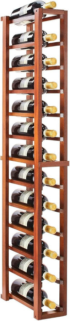 Wine Enthusiast N'FINITY Stackable 4 Foot Wine Rack - 1 Column - Solid Mahogany- 12 Bottle Capacity- Stylish Durable Wine Rack Home Decor – Bar Cabinet Liquor Storage