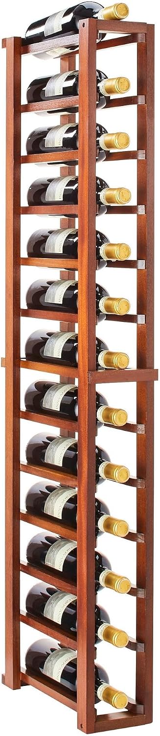 Wine Enthusiast N'FINITY Stackable 4 Foot Wine Rack - 1 Column - Solid Mahogany- 12 Bottle Capacity- Stylish Durable Wine Rack Home Decor – Bar Cabinet Liquor Storage