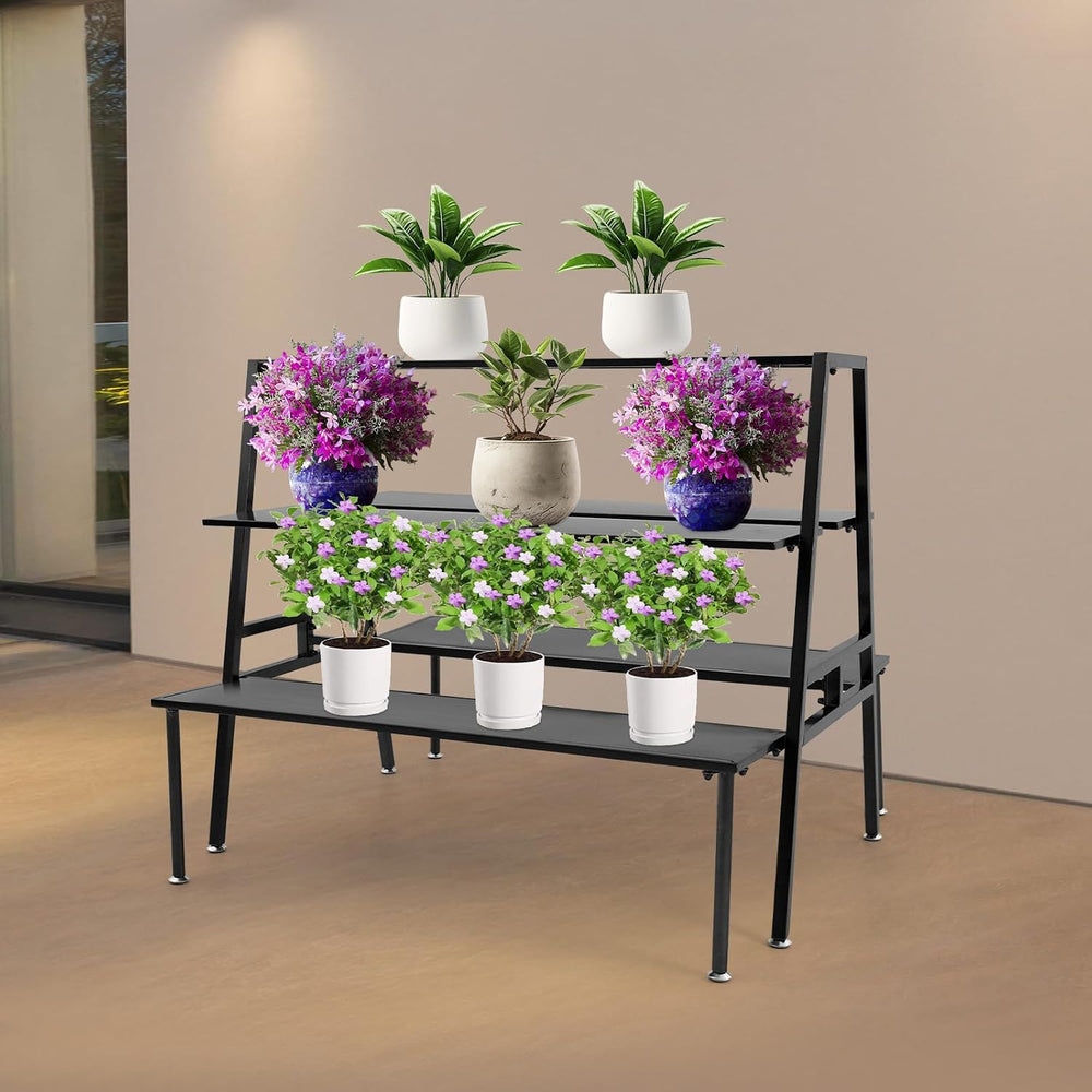 3 Tier Metal Shoe Handbag Display Stand, Heavy Duty Double-Sided Display Tabl...