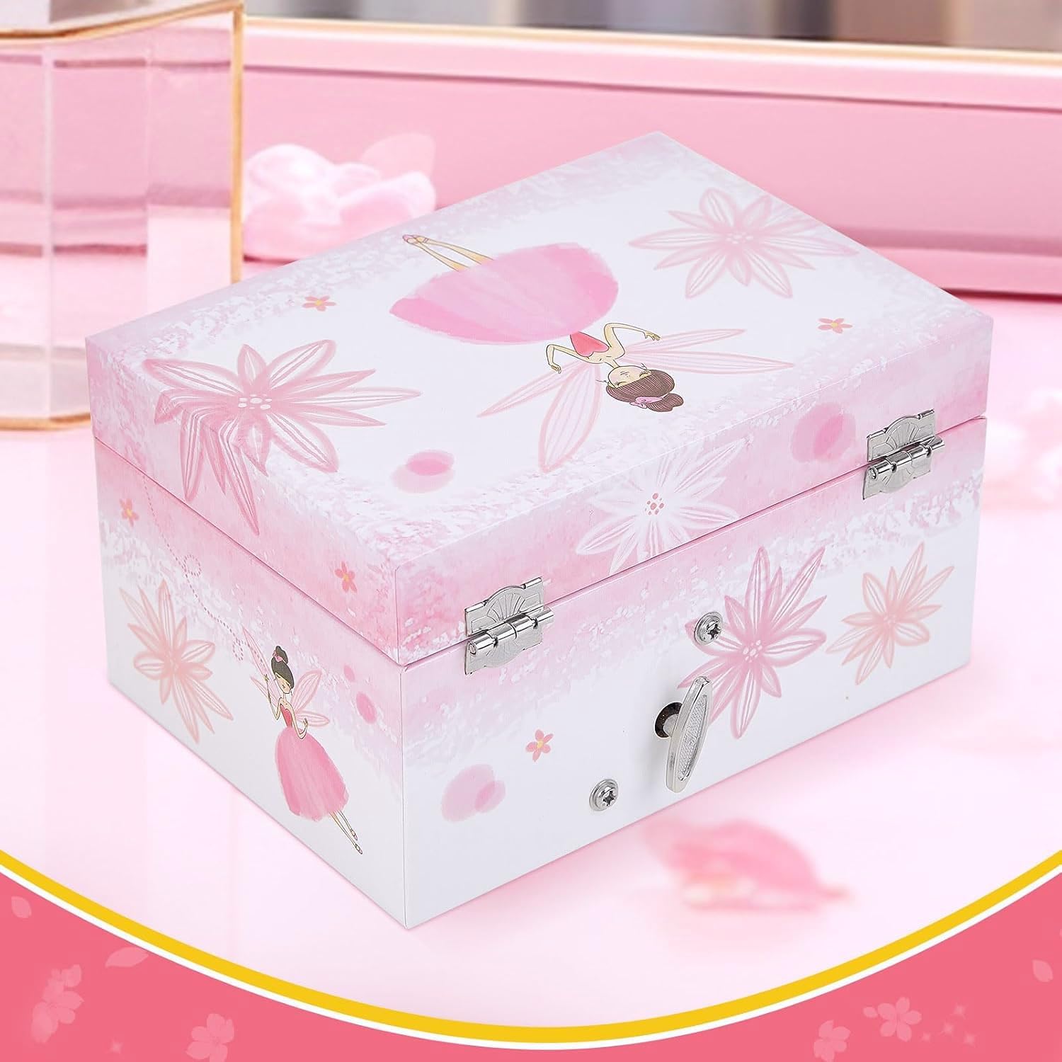 Girl's Gift Music Box with Spinning Ballerina,Fairy Design Musical Jewelry Box for Kids Jewel Storage,Toys for Girls