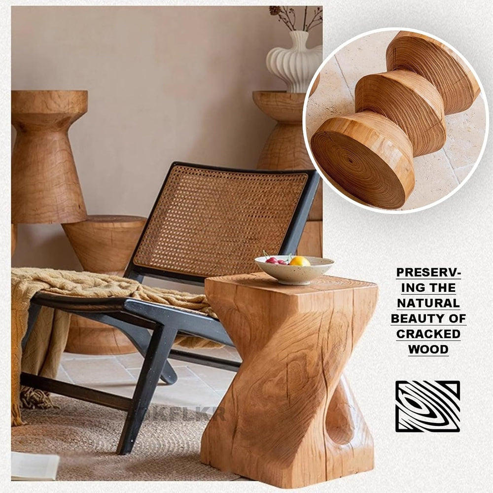 Solid Wood Small Side Table, Accent Table Freeform Natural Plant Stand Coffee...