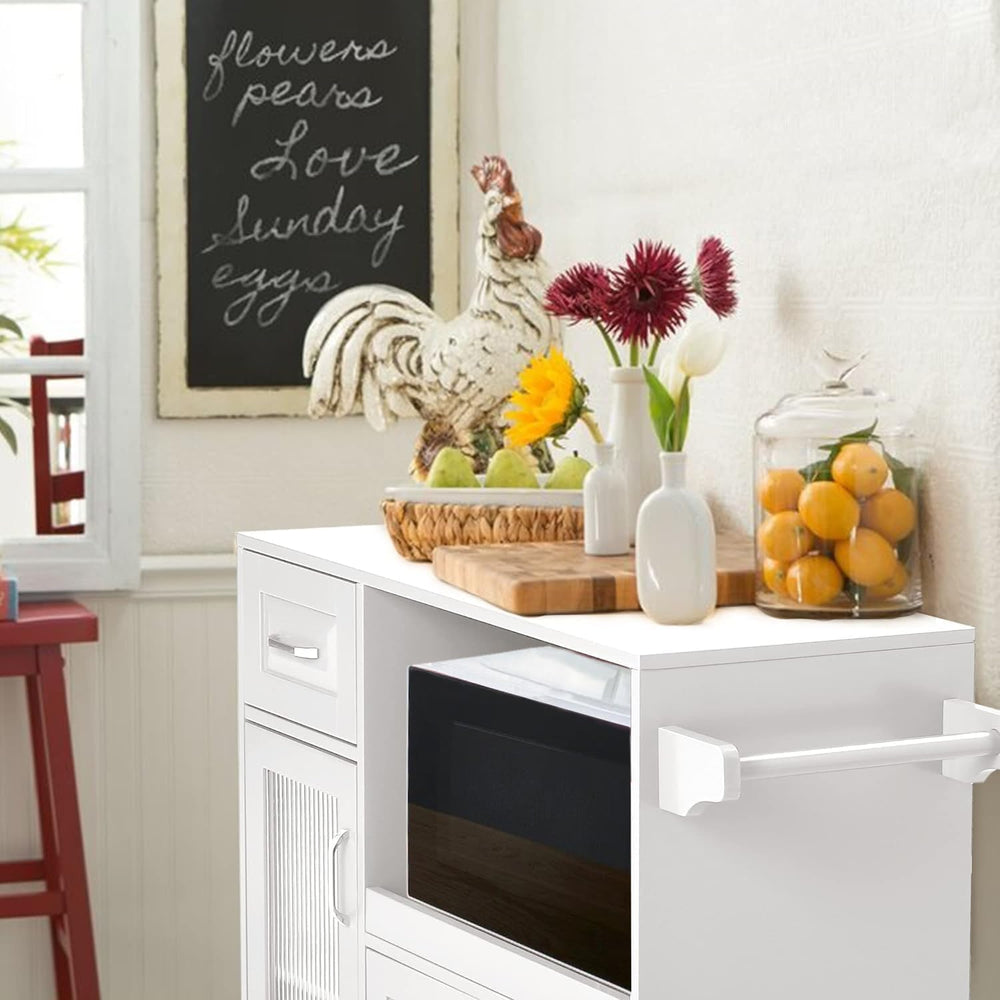 PHI VILLA Microwave Stand Cart with Wheels
