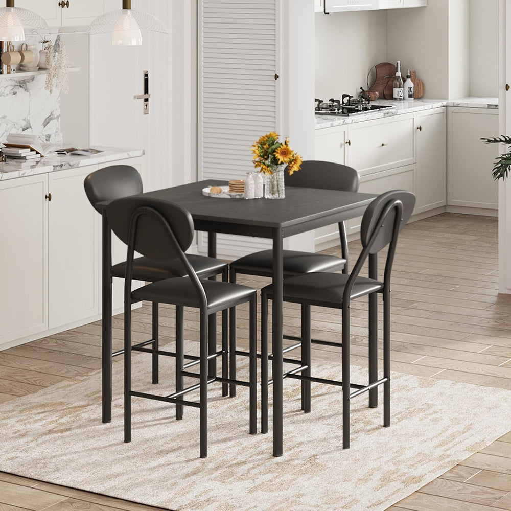 EROMMY Dining Table Set for 4, Modern Kitchen Table and Chairs with PU Leathe...