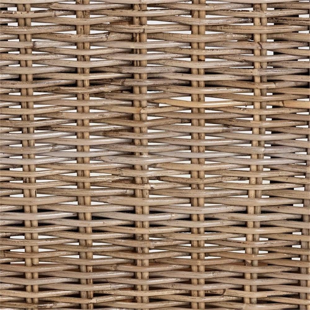 bali & pari Raisa Natural Kubu Rattan and Gray Acacia Wood Accent Bench
