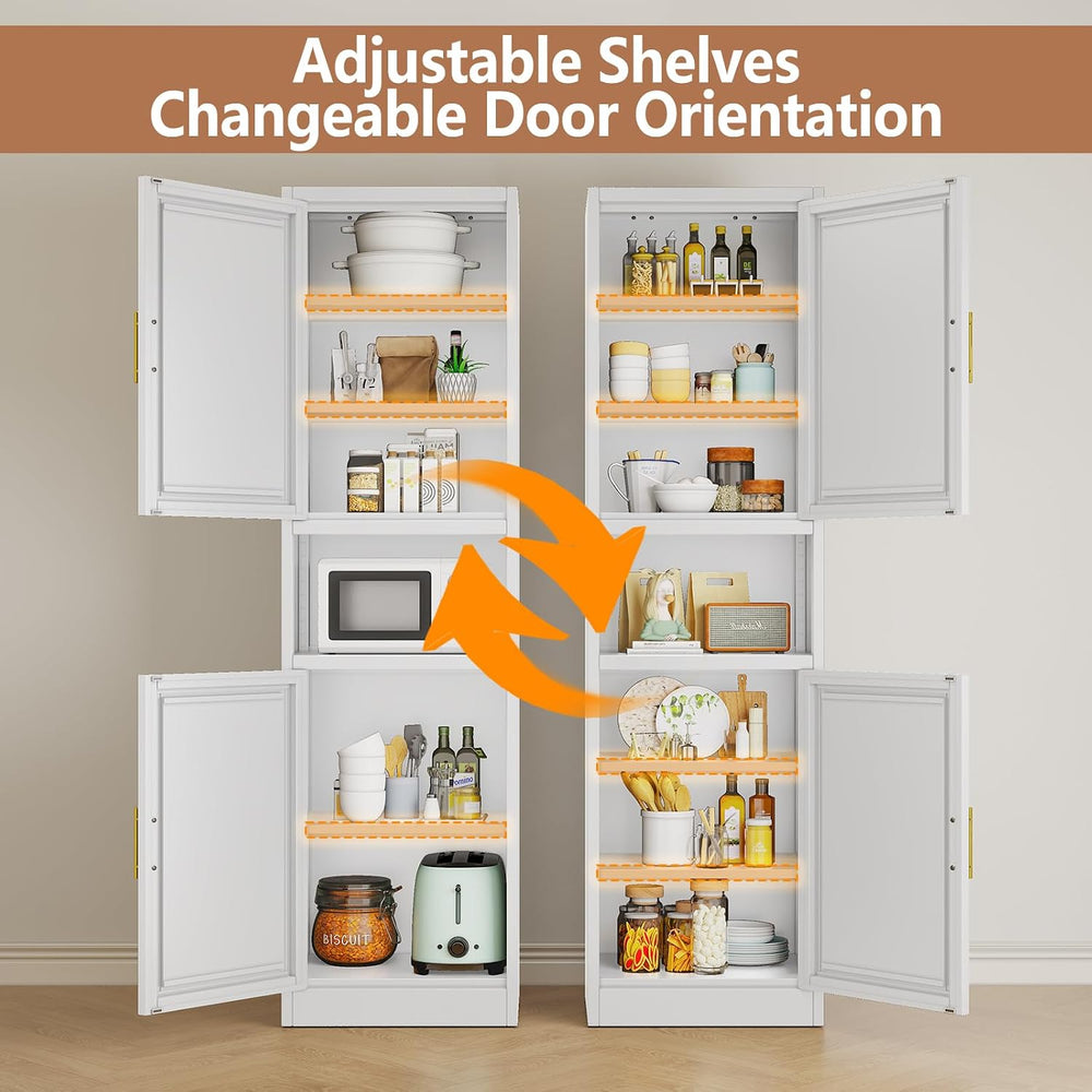 Tokawa 67” Tall Slim Storage Cabinet, 12 Inch Deep x 16 Inch Wide Metal Pantr...