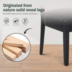 Modern Black Dining Chairs Set of 8, Faux Leather Upholstered Kitchen & Dining Room Chairs, Mid Century Modern Wooden Dining Chairs Oversized Sturdy Rounded Chairs Curved Back