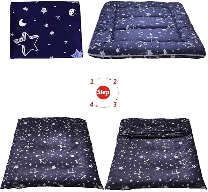 MAXYOYO Japanese Floor Mattress Futon Mattress, 4" Thicken Tatami Mat Sleeping Pad Foldable Roll Up Mat Boys Girls Dormitory Pad Kids Floor Lounger Pillow Bed, Charcoal Grey, Queen Size