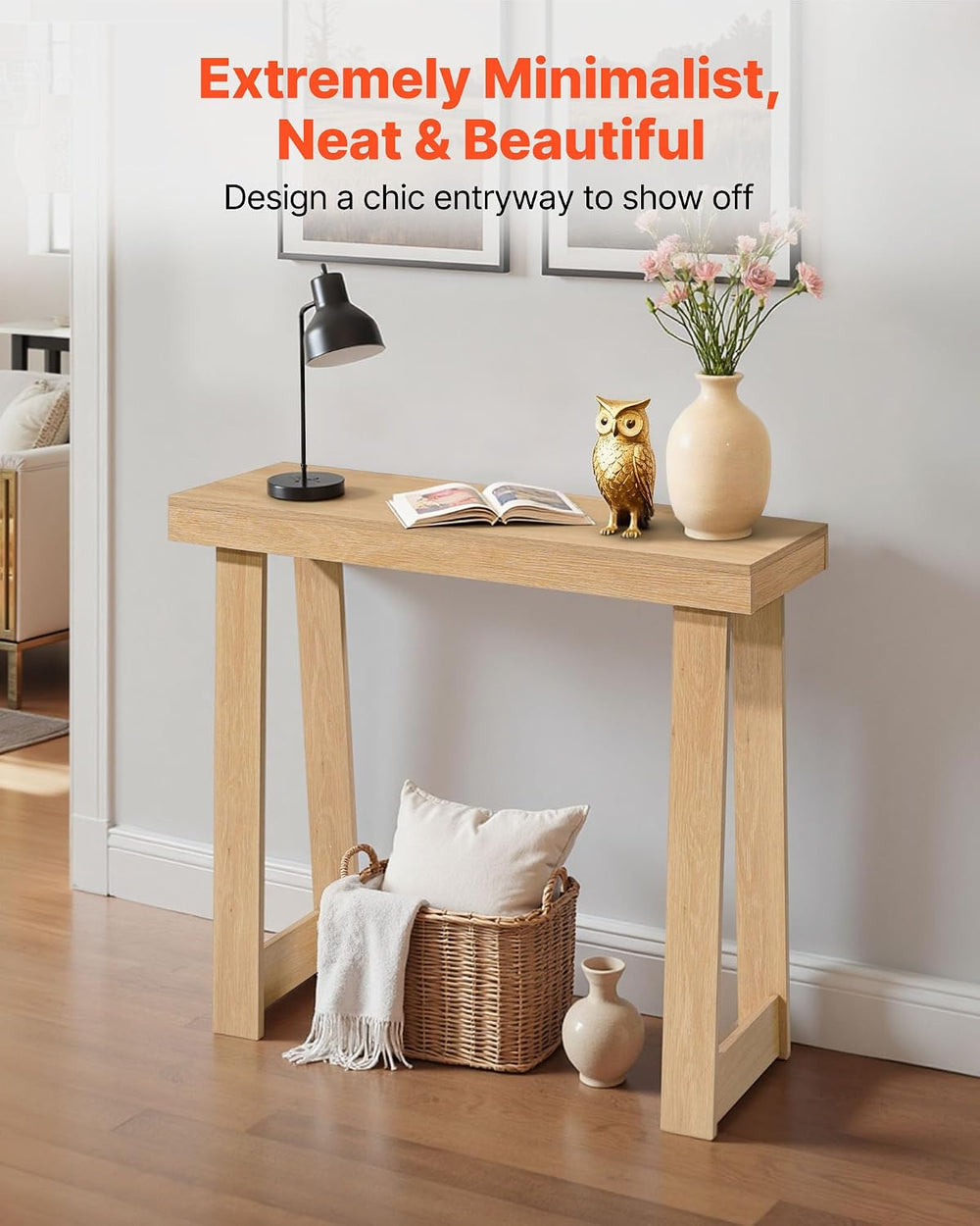 VEVOR 36 in Console Table, Modern Desk Behind The Couch, Wooden Rectangle Ent...