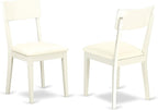 East West Furniture VAAD9-LWH-LC 9 Piece Kitchen Table & Chairs Set Includes an Oval Dining Room Table with Butterfly Leaf and 8 Faux Leather Upholstered Chairs, 40x76 Inch, Linen White