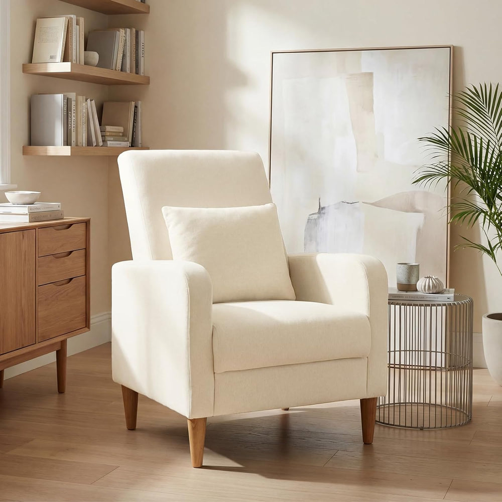 COLAMY Mid-Century Modern Accent Chair, Fabric Upholstered Living Room Chair ...