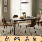 Homy Casa Dining Chairs Set of 4 Modern Style Mid Century Chair for Kitchen Dining Room Accent Chair in Dark Brown, Black Leg 16.9 in x 18.1 in x 33.9 in