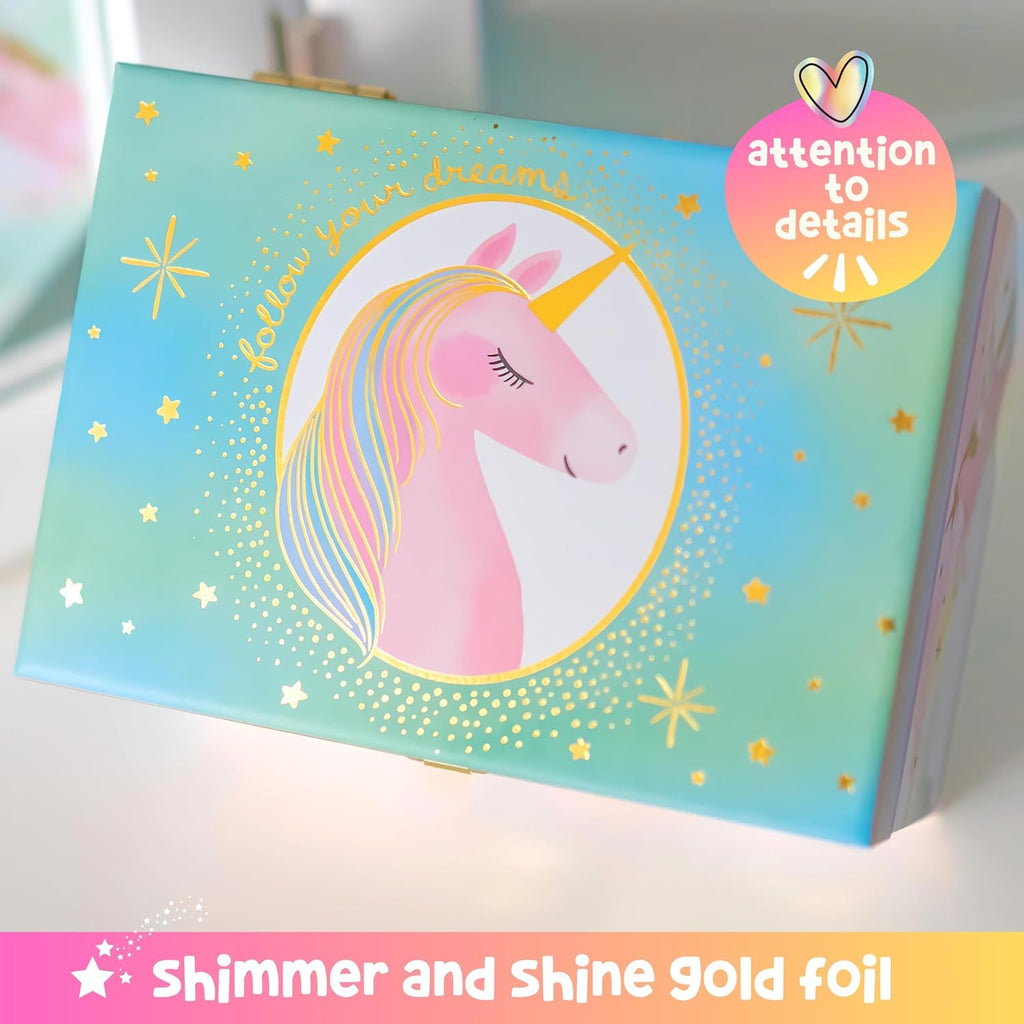 Giggle & Honey® Musical Unicorn Jewelry Box for Girls | Music Boxes for Little Girls | Toddler Jewelry Box for 4 Year Old Kids | Toys for Toddlers | Birthday Gifts for Kids 5, 6, 7, 8, 9 Years