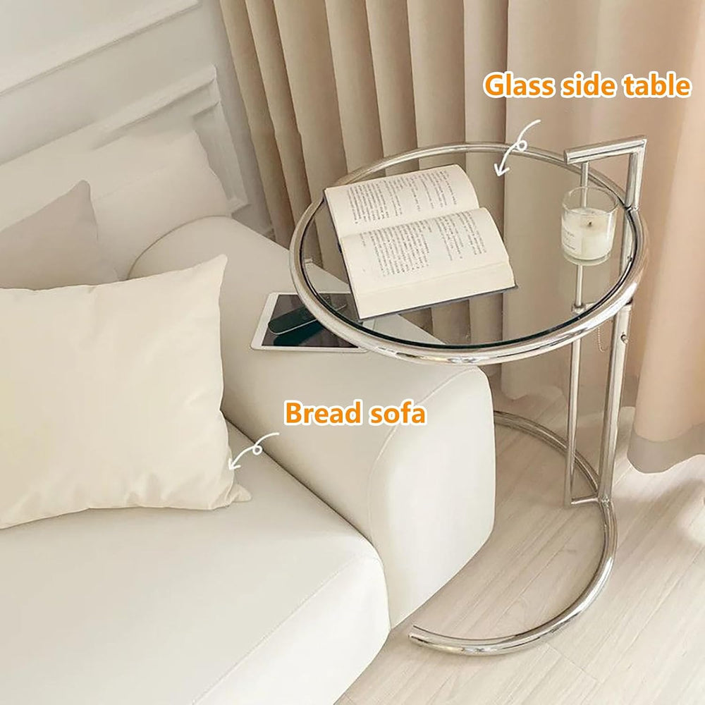 Round End Table, Side Table for Living Room, Small Spaces, Modern White Night...