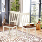Giantex Wood Dining Chairs Set of 2, Armless Kitchen Chairs w/Solid Rubber Wood Frame, Easy to Assemble Dining Side Chair, Farmhouse Dining Room Chairs