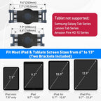 AboveTEK Retail Kiosk iPad Stand, 360° Rotating Commercial POS Tablet Stand, Fits 6"-13" (Screens) iPad mini Pro-Business Swivel Tablet Holder, for Store Office Reception Kitchen Desktop (Black)