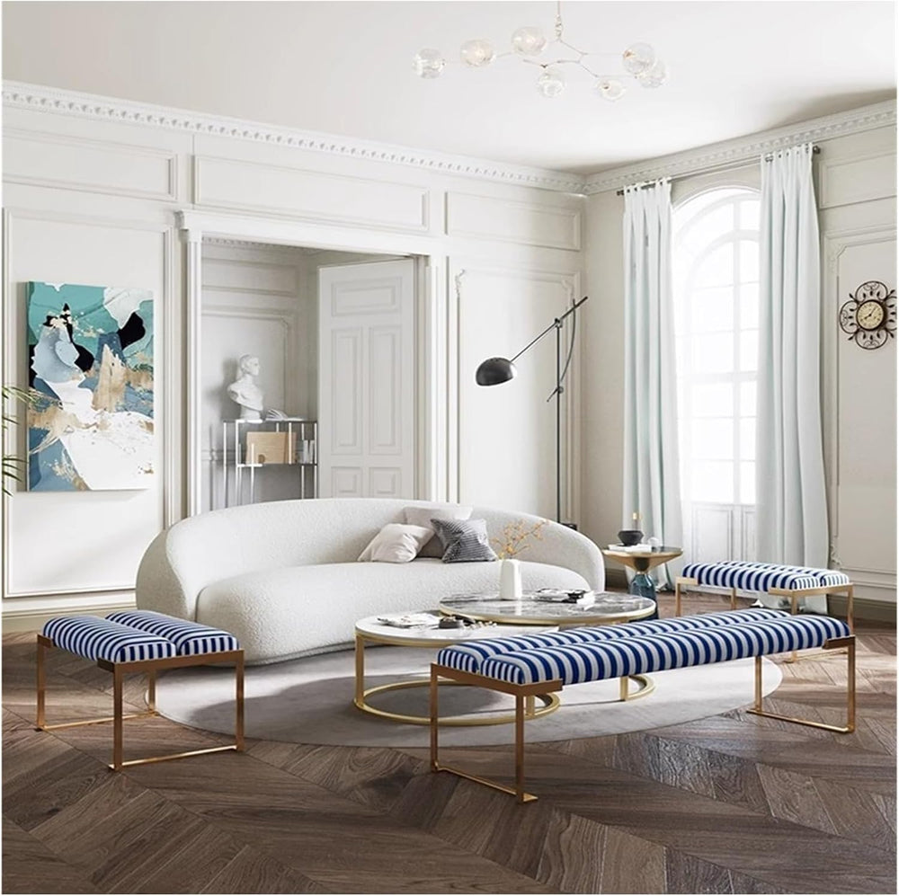 Modern Bedroom Living Room Bedside Stool, Modern Bench, Stainless Steel Entry...