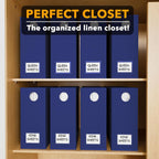 SpaceAid 8 Pack Bed Sheet Organizers and Storage, Foldable Sheet Organizer for Linen Closet, Sheets Set Folder Keeper with Window XL (Queen & King Size) Bedding Container (Navy Blue, 8 Pack)