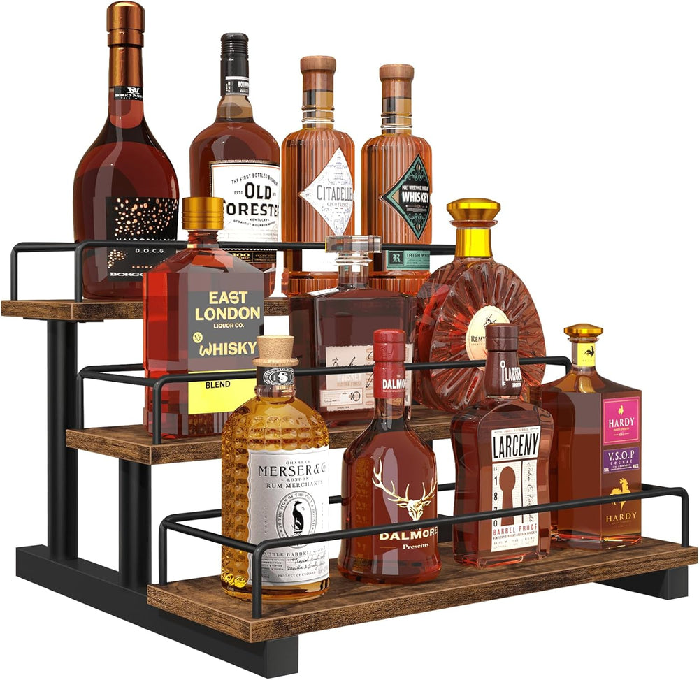 Homode Liquor Bottle Display Shelf, 3 Tier Coffee Syrup Rack Organizer | Wine...