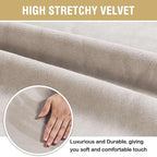 H.VERSAILTEX Velvet Dining Chair Covers Stretch Chair Covers for Dining Room Set of 4 Parson Chair Slipcovers Chair Protectors Covers Dining, Soft Thick Solid Velvet Fabric Washable, Oatmeal