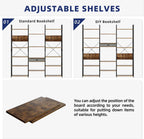 NUMENN Bookcases and Bookshelves Triple Wide 6 Tier Bookshelf, Large Etagere Bookshelf with Storage Drawer, Adjustable Open Display Shelves for Living Room Bedroom Home Office, Vintage