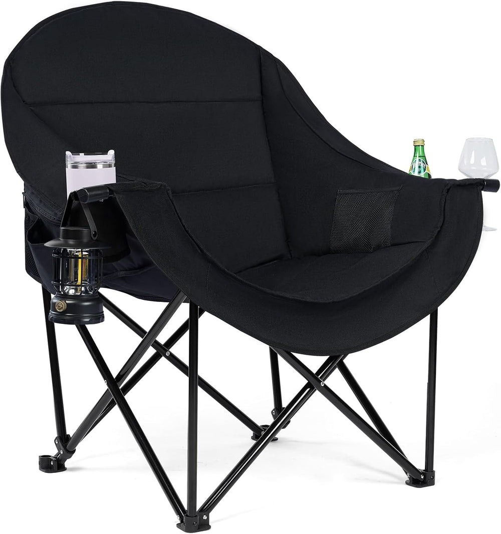 Oversized Camping Chairs for Adult - Heavy Duty Padded Portable Folding Chair...