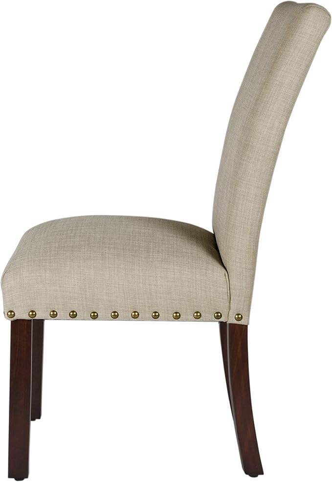 HomePop Michele Dining Chair with Nailhead Trim - Tan (Set of 2)