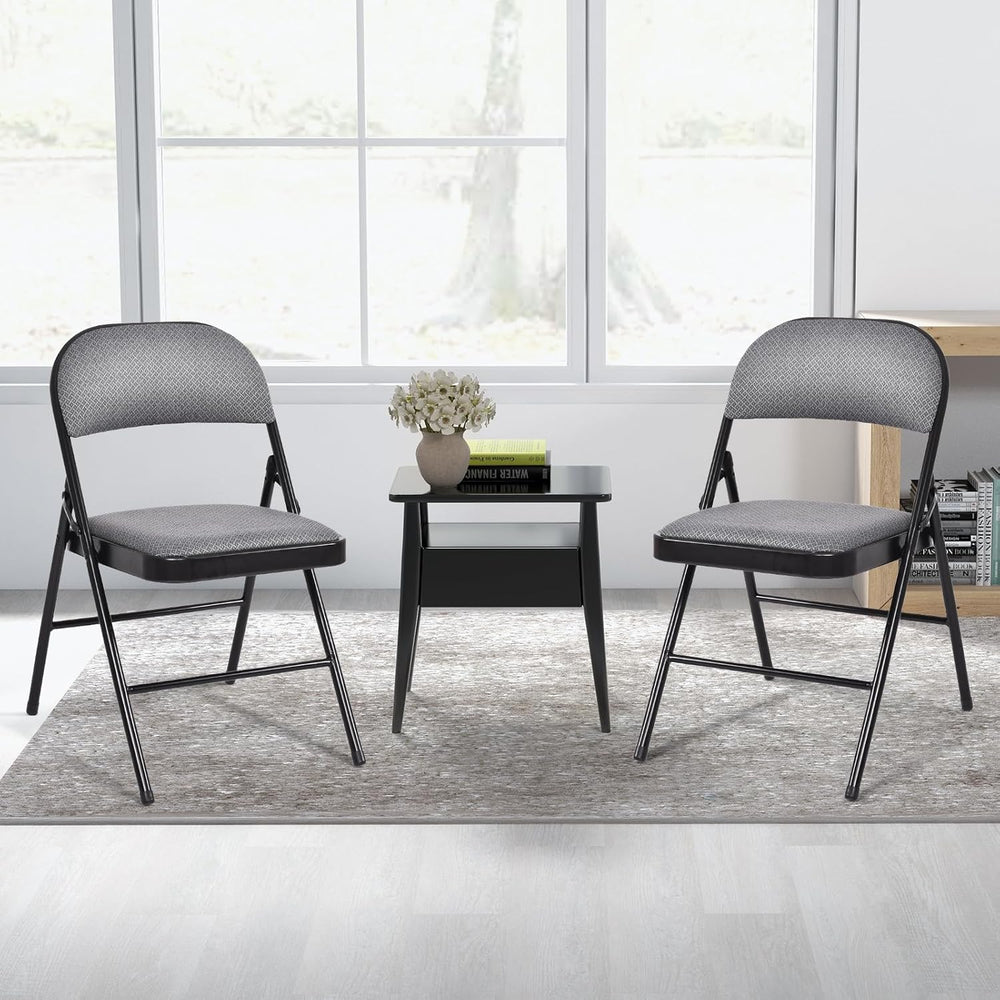 GIANTEX 6-Pack Folding Chairs Set - Waiting Room Chairs with Metal Frame, Fab...