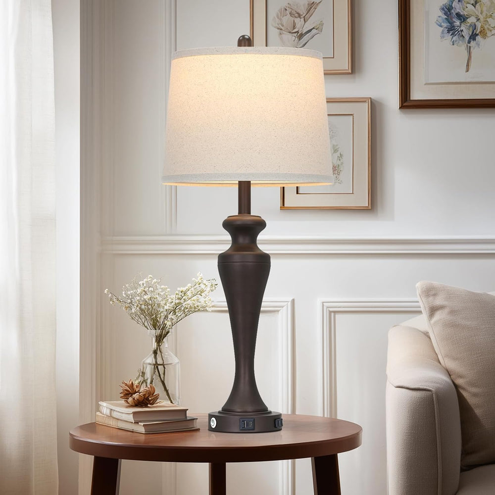 CINSARY 30“ Tall Brown Table Lamps Set of 2, Touch Control Living Room Lamp w...