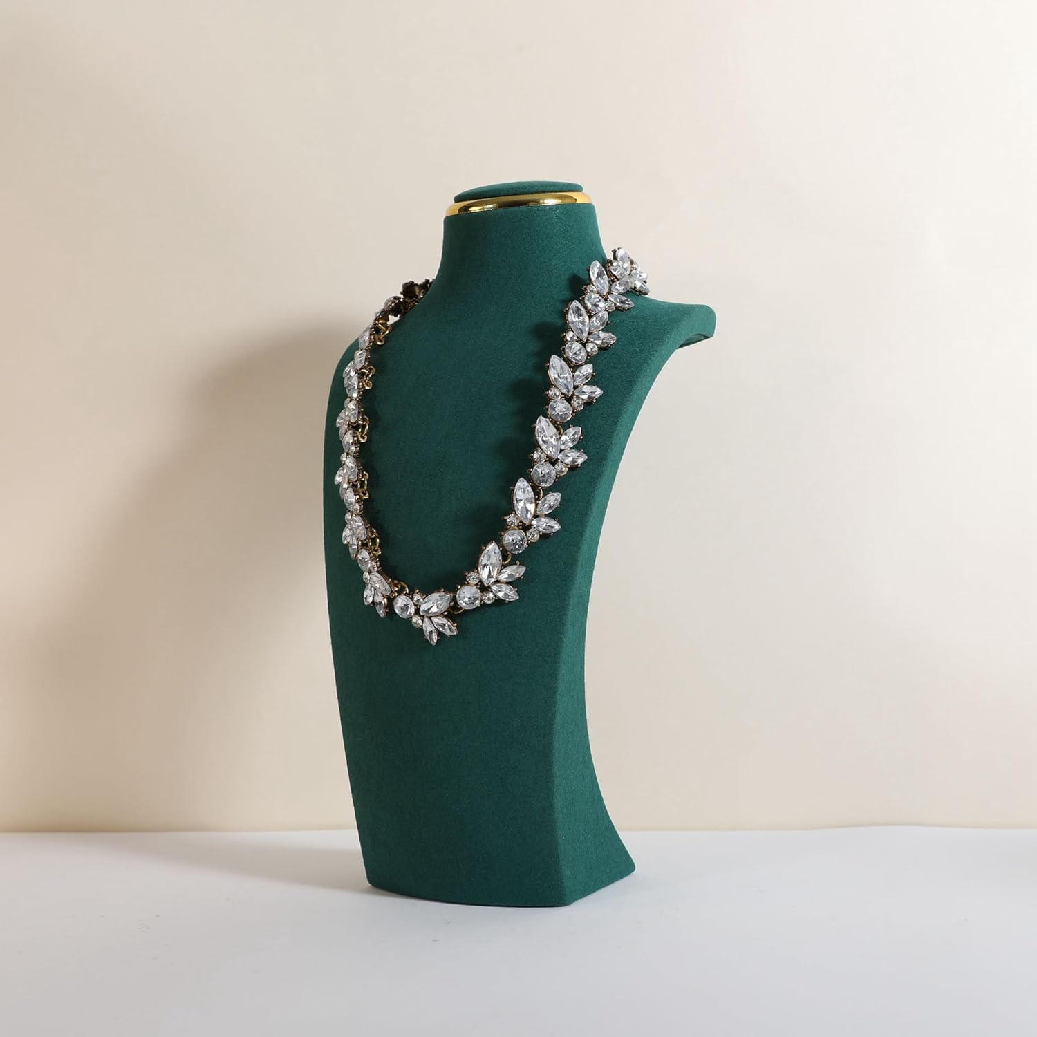 velvet necklace display stand, necklace display holder for selling, bust jewelry display, necklace mannequin display stand【Green-Medium】