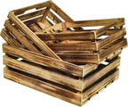 Wooden Crates Set of 3 - Large Rustic Wood Nesting Crates for Decoration, Display, Storage Boxes brown wooden crates farmers market deco wooden crates (Brown)
