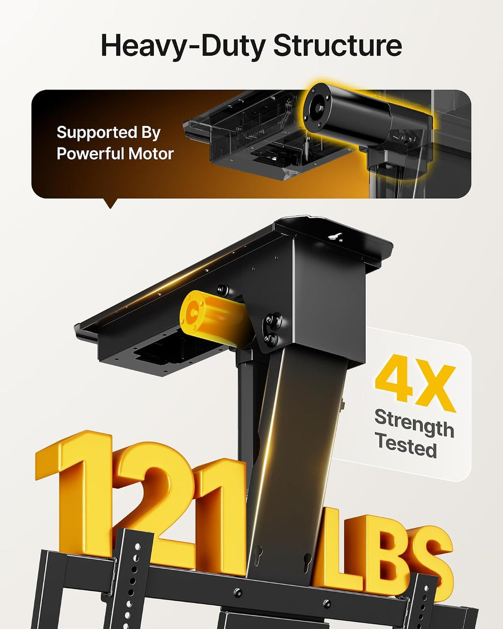 monTEK Motorized Ceiling TV Mount for 32-75 Inch TVs, Holds up to 121 lb | Lo...