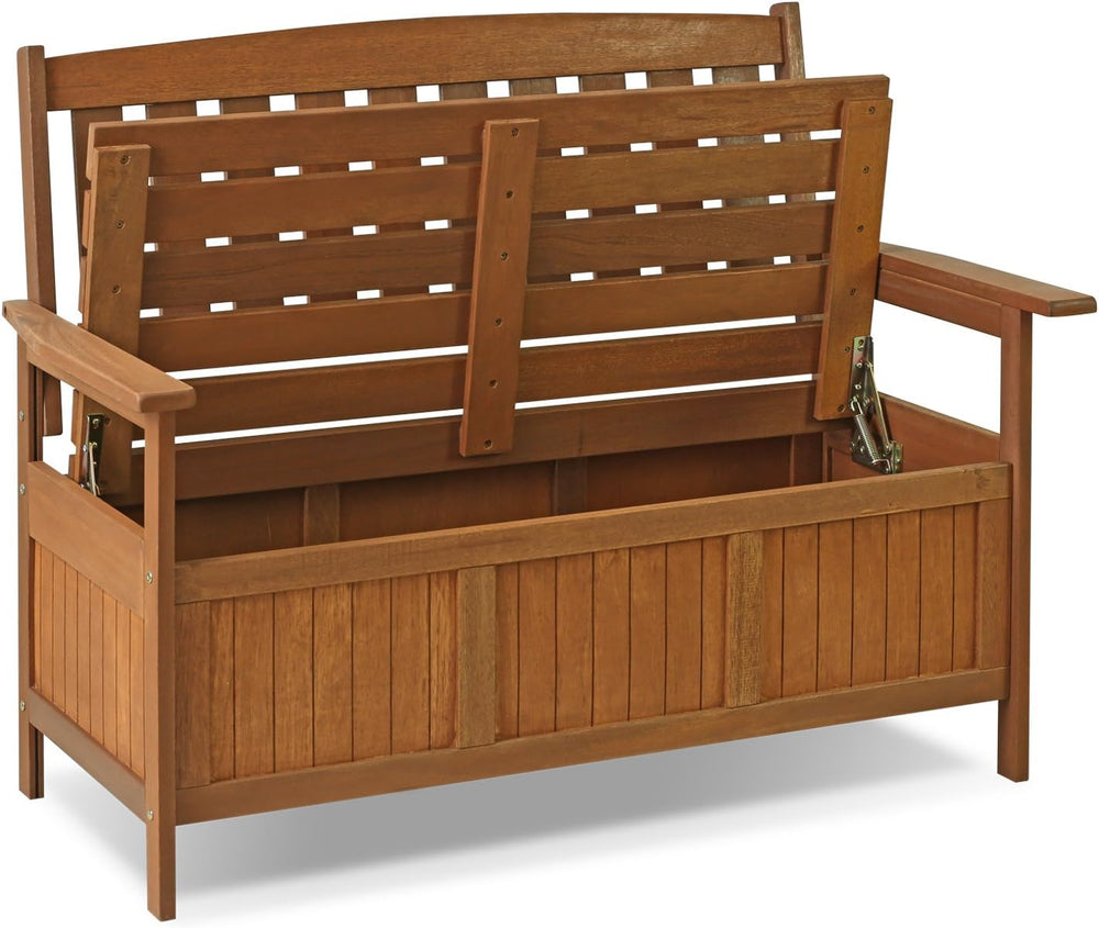 Furinno TIOMAN Outdoor Storage, Kent Storage Bench with Teak Wood, for Patio,...