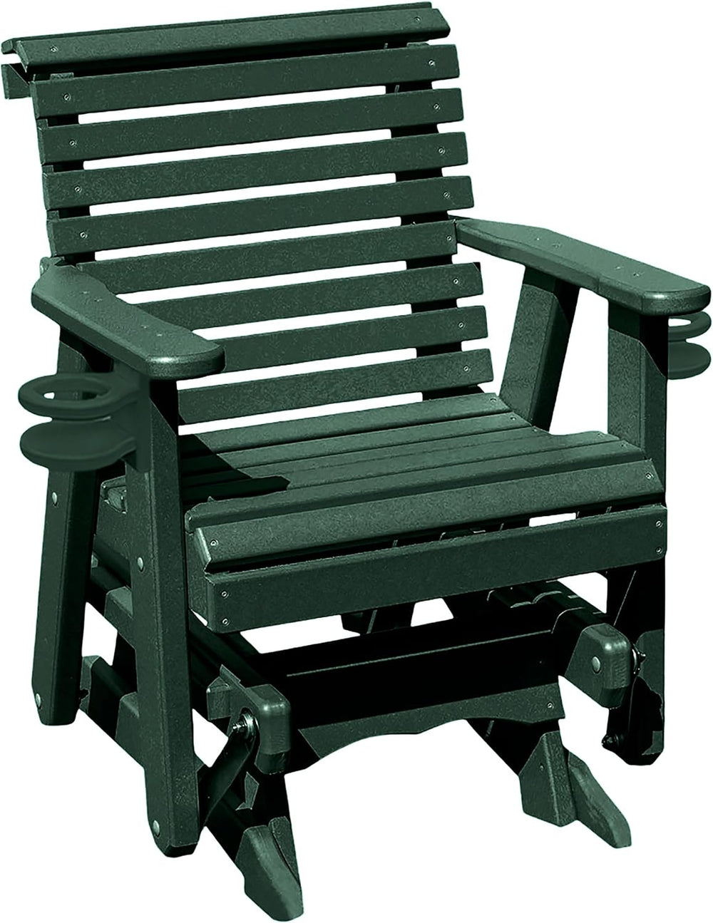 Amish Craftsmanship Made in USA 2FT Heavy Duty Poly Lumber Wood Porch Glider ...