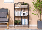 Kitchen Metal Bakers Rack Microwave Oven Stand Kitchens with Storage Three-Tiered Kitchen Organization Shelf Rack, 27" x 13.75" x 48.6",Antique Bronze