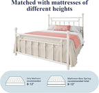 Allewie 14 Inch Queen Size Metal Platform Bed Frame with Victorian Vintage Headboard and Footboard/Mattress Foundation/Under Bed Storage/No Box Spring Needed/Easy Assembly/Noise Free/White