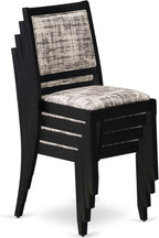 X02X2-2C6-30 4-pc Dining Room Table Set a Rectangular Kitchen Table and a wooden Bench and 2 Wire Brushed Black Polyester Stackable Chair, 39x120 Inch, Wire Brushed Black