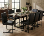 CIMOTA Black Leather Dining Chairs Set of 2, Upholstered Dining Room Chairs Armless Guest Side Chair with Black Base for Dining Room/Kitchen, 2PCS