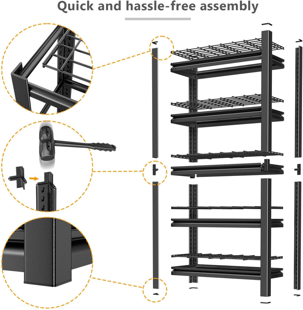 Heavy Duty Storage Shelving Unit (72" H x 35" W x 16" D) | Adjustable 5-Tier Metal Rack, Standing Utility Shelves, Garage, Basement, Pantry, Kitchen, Warehouse, 3000 lbs Capacity