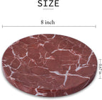 8 Inch Natural Marble Jewelry Ring Dish Tray for Women Home Decor | Real French Red Marble, multi-purpose tray for jewelry, keys, candies & nuts, lovely nightstand decorative gift for ladies