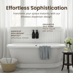 MaisoNovo Shampoo and Conditioner Dispenser - Shower Soap Dispenser Wall Mounted - 16.9 fl oz Set of 2 Black Plastic Bottles Black Pumps - 2 Chamber No Drill