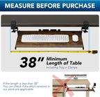 AX WABER Keyboard Tray Under Desk Pull Out with Extra Sturdy C Clamp Mount System, 27.3 (32.5 inch Including Clamps) x 11 Inch Slide-Out Platform Computer Drawer for Typing Vintage AX01WG02