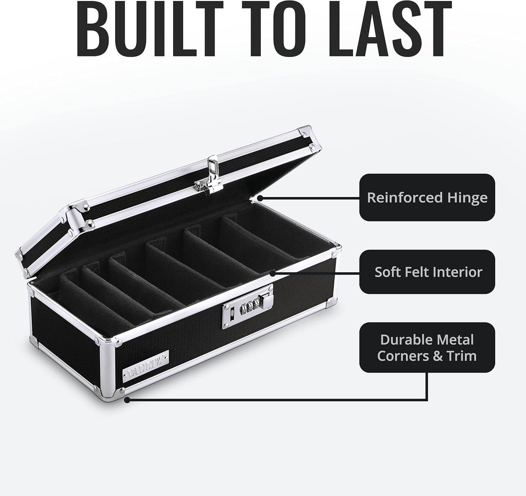 Vaultz Locking Medicine Storage Box with Combination Lock, 3.75" x 11.88" x 5.25", Black (VZ03480)
