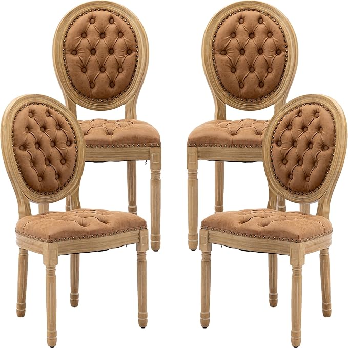 French Country Dining Chairs Set of 4, Caramel Kitchen & Dining Room Chai...